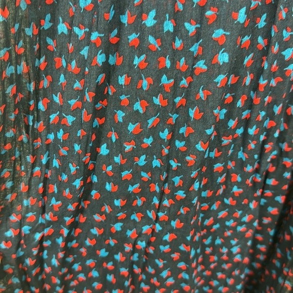 French Connection Blue Ditsy Leaf Nocturnal Maxi Swim Coverup Beach Dress XS - Picture 8 of 9